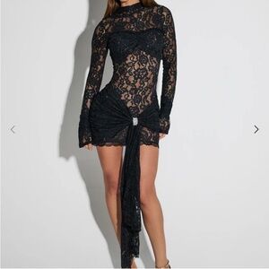Murci UK Giulia Long Sleeve Lace Mini Dress
